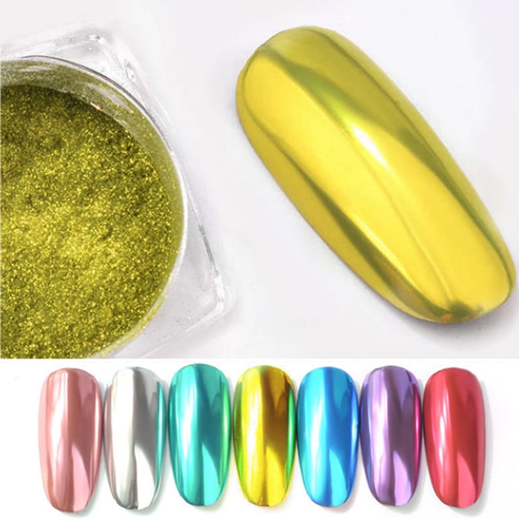 Tiezhimi Flow Gold Mirror Powder Chrome Effect Nail Polish Foil Nails