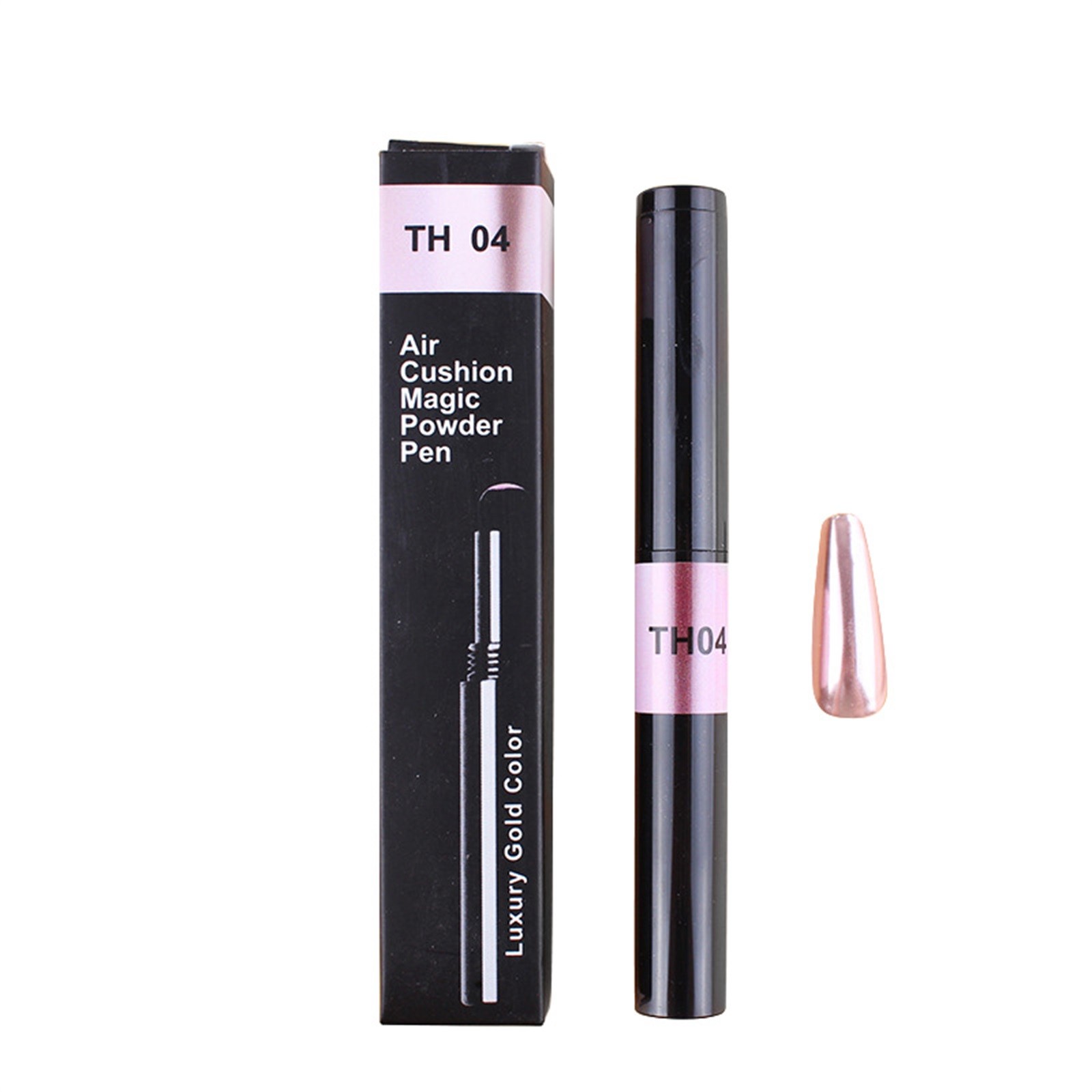 Tiezhimi Nail Brush Air Cushion Magic Mirror Powder, Solid Mirror Color Pen, Non Floating Powder