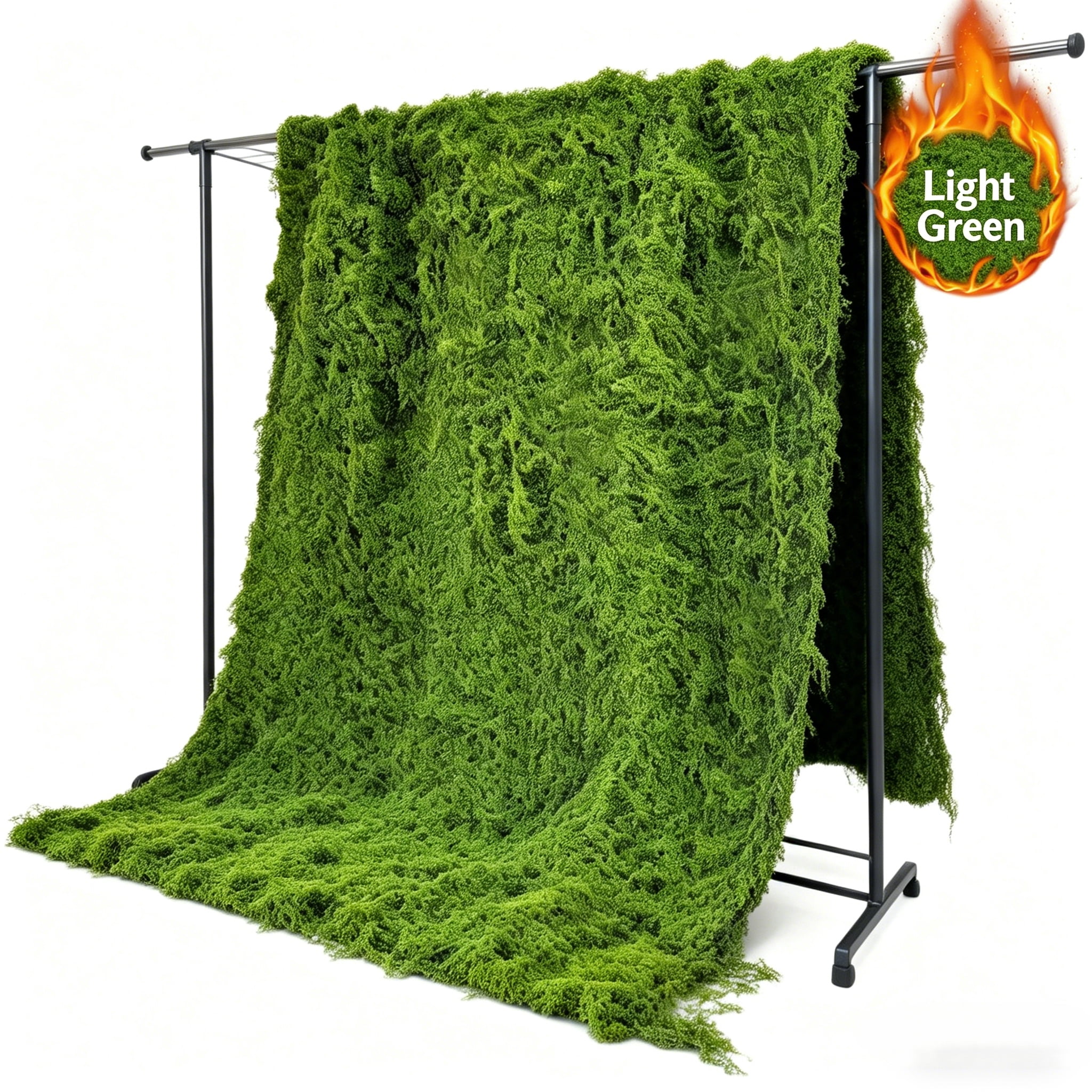 Tifaealis Light Green Faux Moss Mat 39.4" x 78.7" - Perfect for Decorating, Indoor Plant Moss, and Greenery Décor