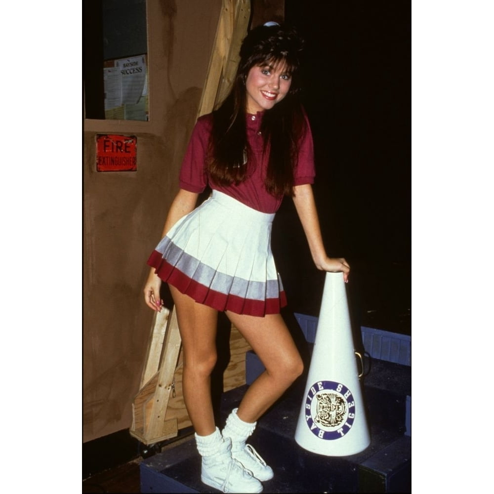 Tiffani Amber Thiessen backstage on the set of SAVE BY THE BELL Burbank