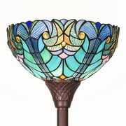 Tiffany 12 Tiffany Torchiere Floor Lamp,Stained Glass Floor Standing Light