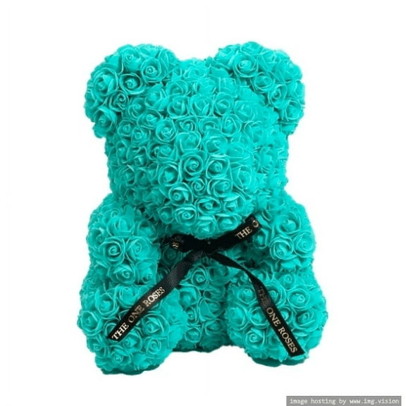 Tiffany Blue Rose Bear - Gift for Wedding, Anniversary, Birthday, Party, Home Decor & Valentines