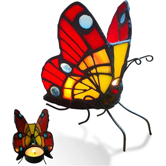 Tiffany Candle Holders Stained Glass Butterfly Table Centerpieces Tealight Holder Night Light Wedding Mother Girl Valentine's Day Gifts Home Decor Direct Decorative Votive Candle Holder