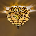 thumbnail image 1 of Tiffany Ceiling Lights Fixture, 12-Light, Gold Stained Glass, Baroque Style, LED Bulbs Included, 1 of 1