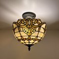 thumbnail image 1 of ENJOY DECOR LAMPS 12-Inch Tiffany 2-Light Bronze Corded Electric Ceiling Light with Stained Glass Bowl, 1 of 5