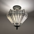 thumbnail image 1 of Tiffany Ceiling Lights Fixture White Stained Glass Hexagon LED Bulbs Included for Living Room Bedroom Kitchen 12"W*12"D*12"H, 1 of 5