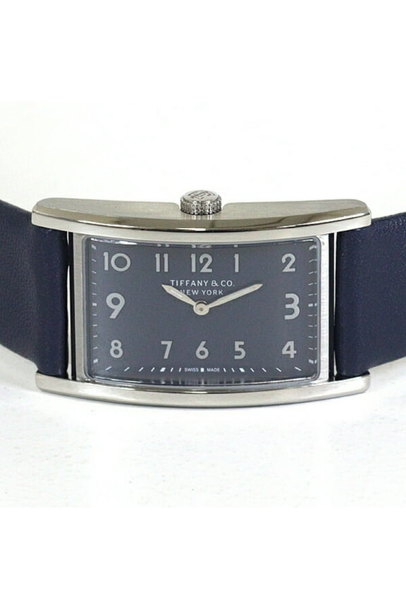 Pre-Owned Tiffany & Co. Ladies Watch East West Navy Replacement Strap Quartz Finished (Good)