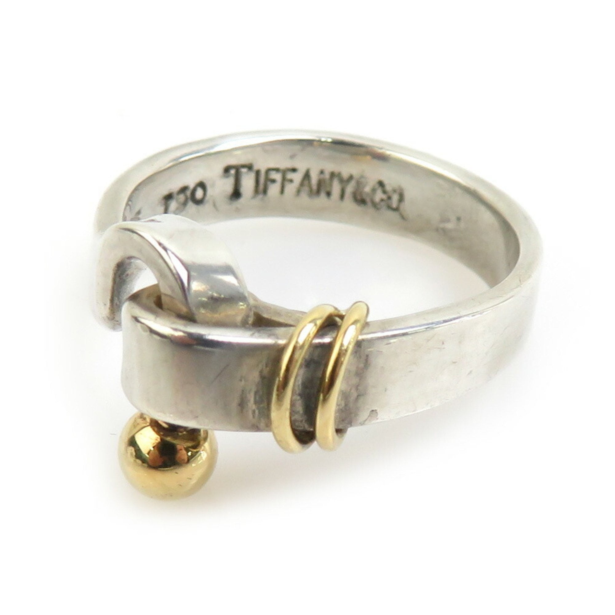 Pre-Owned Tiffany & Co. Ring, Hook Eye, 925 Silver, 18K Silver x Gold, Women's,... (Good)