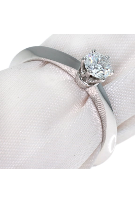 Pre-Owned Tiffany & Co. Solitaire Diamond Knife Edge Ring, Platinum PT950, Women's.