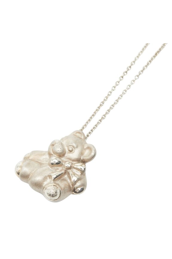 Pre-Owned Tiffany & Co. Teddy Bear Pendant Necklace, SV925 Silver, Women's.
