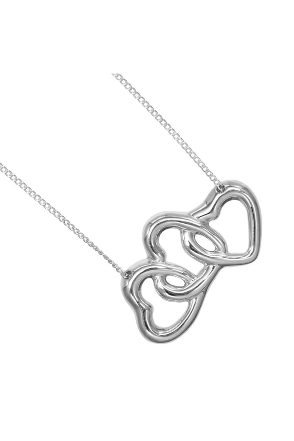 Pre-Owned Tiffany & Co. Triple Heart Necklace, 925 Silver, Approx. 4g (Good)
