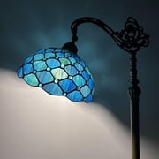 Enjoy D cor Lamps Tiffany 63-Inch 1-Light Bronze Gooseneck Adjustable Corner Standing Reading LED Floor Lamp with Stained Glass Bowl