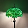thumbnail image 1 of Tiffany Floor Lamp Green Leaves Stained Glass Metal Base LED Bulbs Included for Living Room Bedroom 16"W*16"D*64"H, 1 of 5
