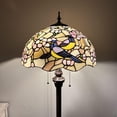 thumbnail image 1 of Enjoy Decor 2-Light Tiffany Magpie Bird Cherry Blossoms Bronze Floor Lamp with Stained Glass, 16-Count, 1 of 7