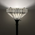 thumbnail image 1 of Tiffany Floor Lamp Vintage White Hexagon Stained Glass Mission for Living Room Bedroom 12'W*12"D*66"H, 1 of 6