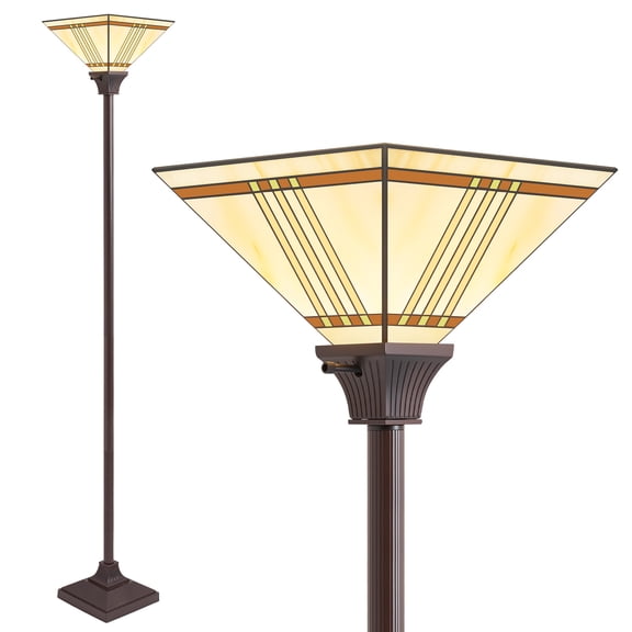 VIXNORYT 71" Floor Lamp with White Glass lampshade, E26 Base,Rotary Switch with Included Bulb for Bedroom Living Room