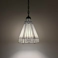 thumbnail image 1 of Tiffany Hanging Lamp White Stained Glass Hexagon LED Bulb for Dining Room Island Kitchen 60"H*10"W*10"D, 1 of 6