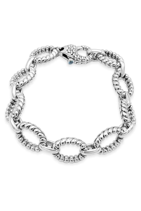Sterling Silver Herringbone Link Bracelet, 9"