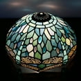 thumbnail image 1 of Tiffany Lamp Shade Replacement W12 Inch H6 Inch for Table Lamps Ceiling Fixture Pendant Light Stained Glass Sea Blue Dragonfly Style S147 Lover Living Room Bedroom Coffee Bar Study Bedside, 1 of 6