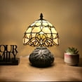thumbnail image 1 of Tiffany Mini Table Lamp Gold Stained Glass Baroque Style Lavender Included LED Bulb Dragonfly Base for Living Room Dining Room Bedroom Bedside 12"H*8"W, 1 of 8