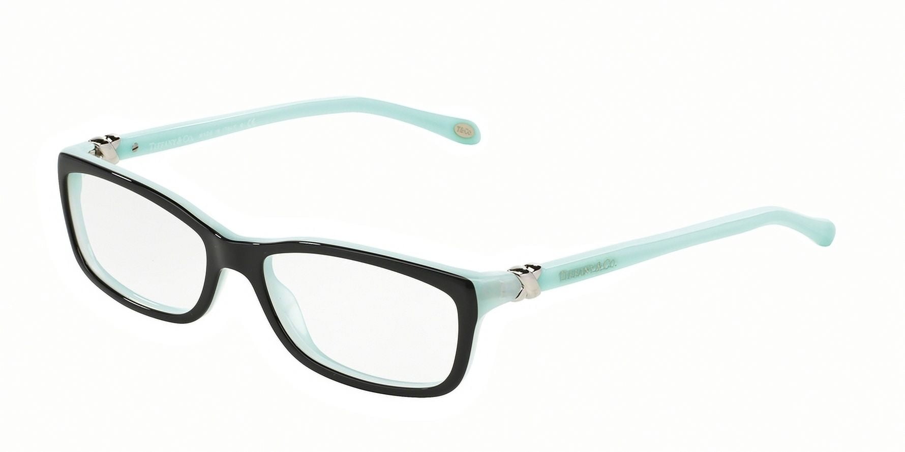 Tiffany Optical 0tf2036 Full Rim Rectangle Womens Eyeglasses Size 54 Blackblue Clear Lens
