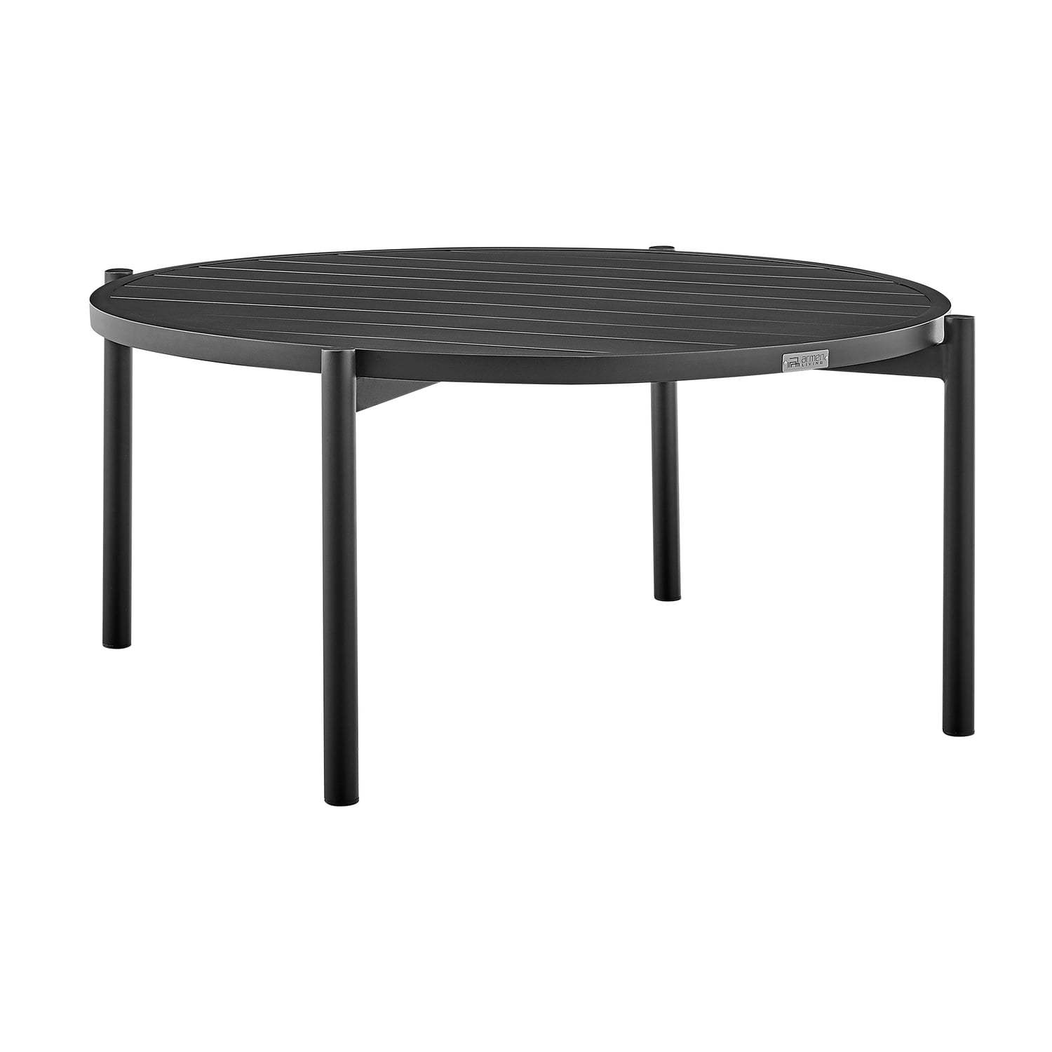Tiffany Black Aluminum Round Outdoor Coffee Table
