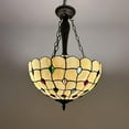 thumbnail image 1 of Tiffany Pendant Lights Ceiling Light Glod Stained Glass Crystal Beans LED Bulbs Included for Dining Room Living Room 16"W*16"D*60"H, 1 of 7