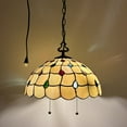 thumbnail image 1 of Tiffany Pendant Lights Fixture Gold Stained Glass Crystal Beans LED Bulb Included for Dining Room Hotel Restaurant Cafe 16"W*16"D*75"H, 1 of 7