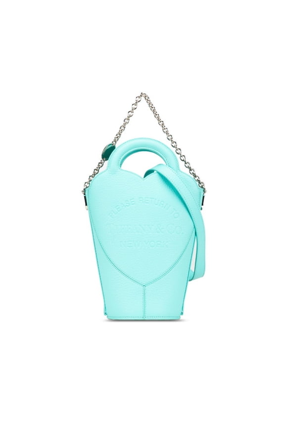 Pre-Owned Tiffany Return To Mini Crossbody Bag Handbag Shoulder 2WAY Blue Leather... (Good)