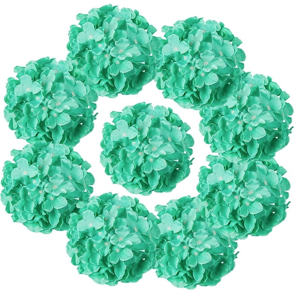 Tiffany Silk Hydrangea Heads Artificial Flowers Heads with Stems for Home Wedding Decor,Pack of (Tiffany)