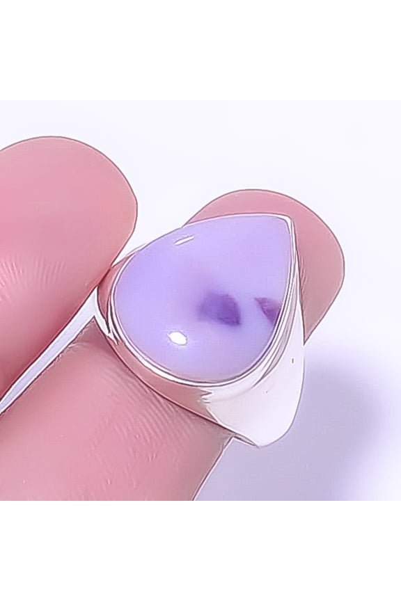 Tiffany Stone - Utah 925 Sterling Silver Solitaire Ring s.9 R7712-13 A32, Christmas Gift, Gemstone Silver Jewelry, Bertrandite Ring, New Year Sale