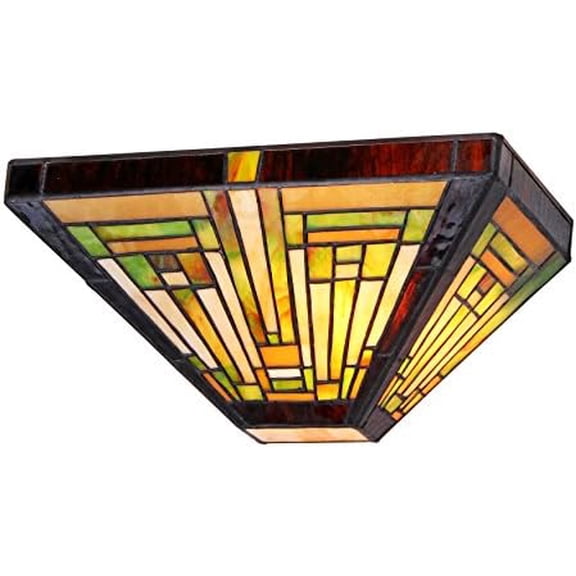 Tiffany-Style 1 Light Mission Indoor Wall Sconce 12" Wide$$Tools & Hardware Other