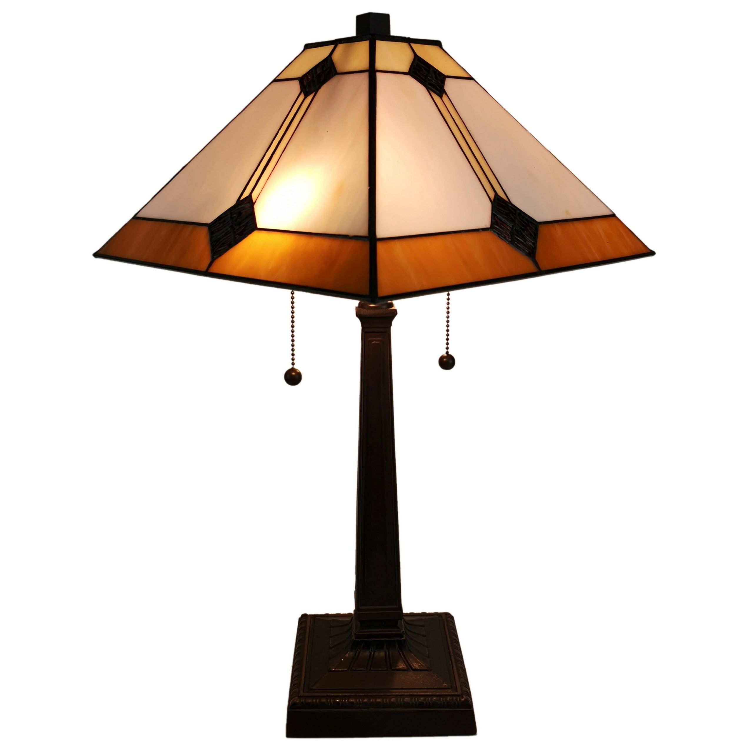 21" Bronze Stained Glass Mission Style Table Lamp