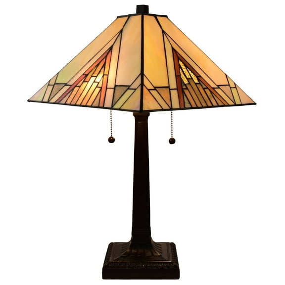 Tiffany Style 2 Light Mission Table Lamp - 23" Tall