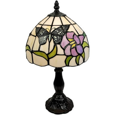Tiffany Style Butterflies Mini Table Lamp - 15" Tall