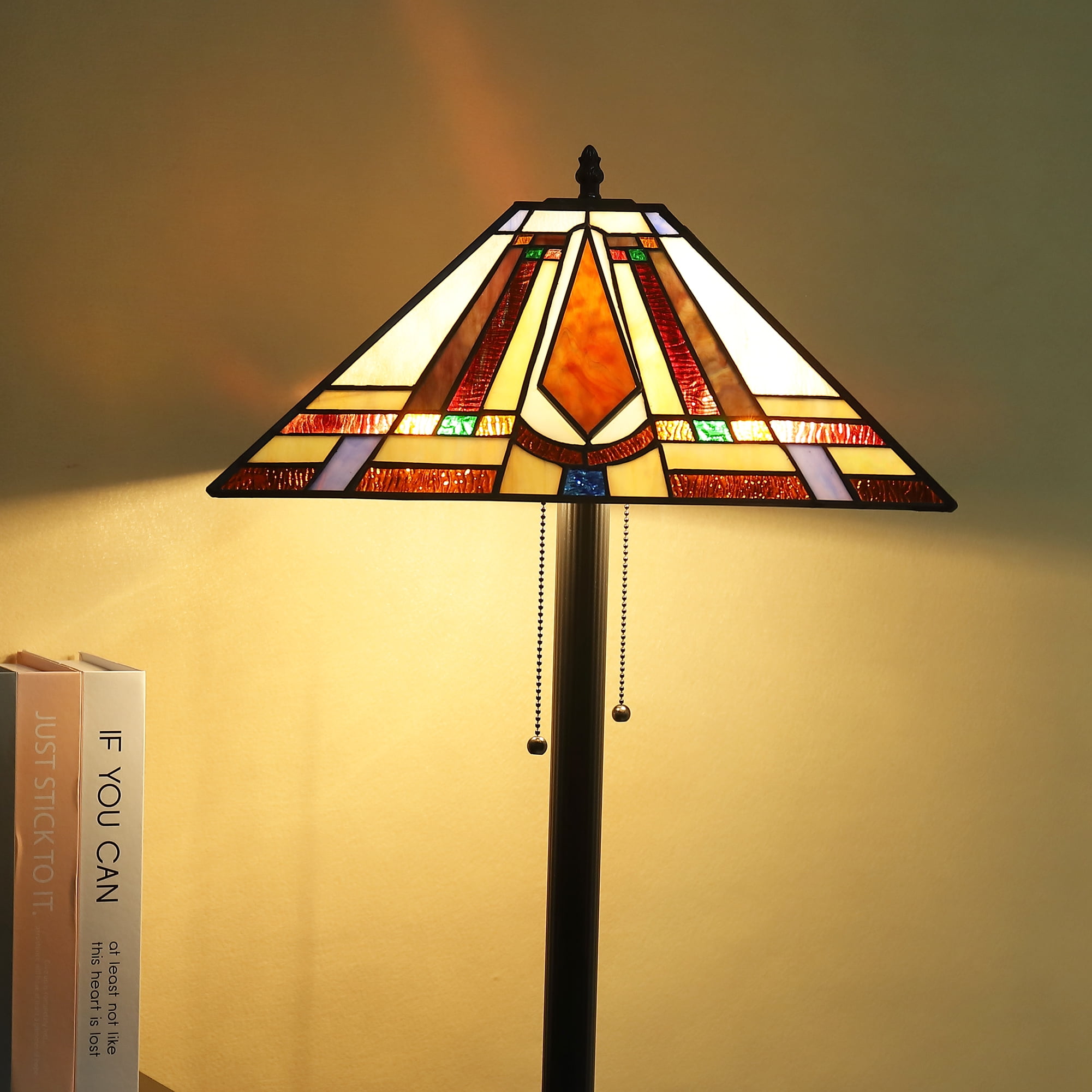 Tiffany Style Floor Lamp Stained Glass Reading 65