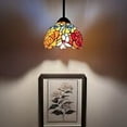 thumbnail image 1 of Tiffany Style LED Bulb for Dining Room, Hotel, Island, Kitchen Pendant Lights with Stained Glass Rose Flowers, 1 of 4