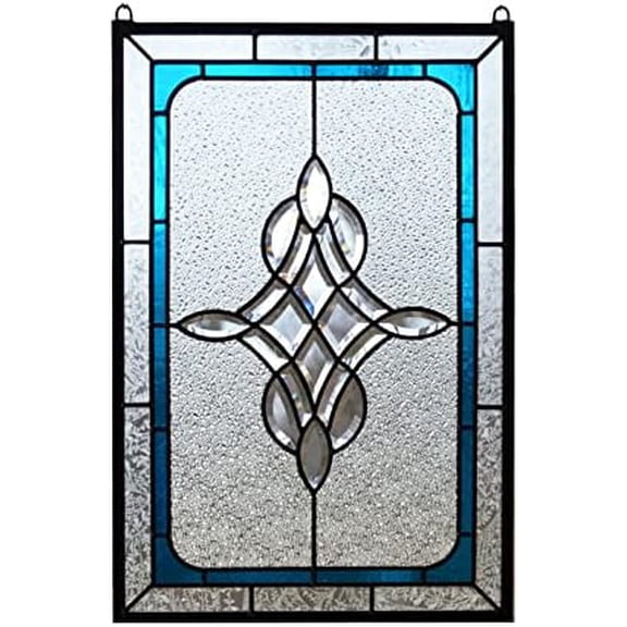 Tiffany Style Stained Glass Clear Beveled Window Panel 16x24 inches TMI1624-136$$Home Decor, Kitchen, & Other