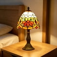 thumbnail image 1 of Tiffany Style Table Lamp,14.5" High Blossoming Antique Stained Glass Lamp for Bedside Living Room Office Decor Home Included LED Bulb, 1 of 6