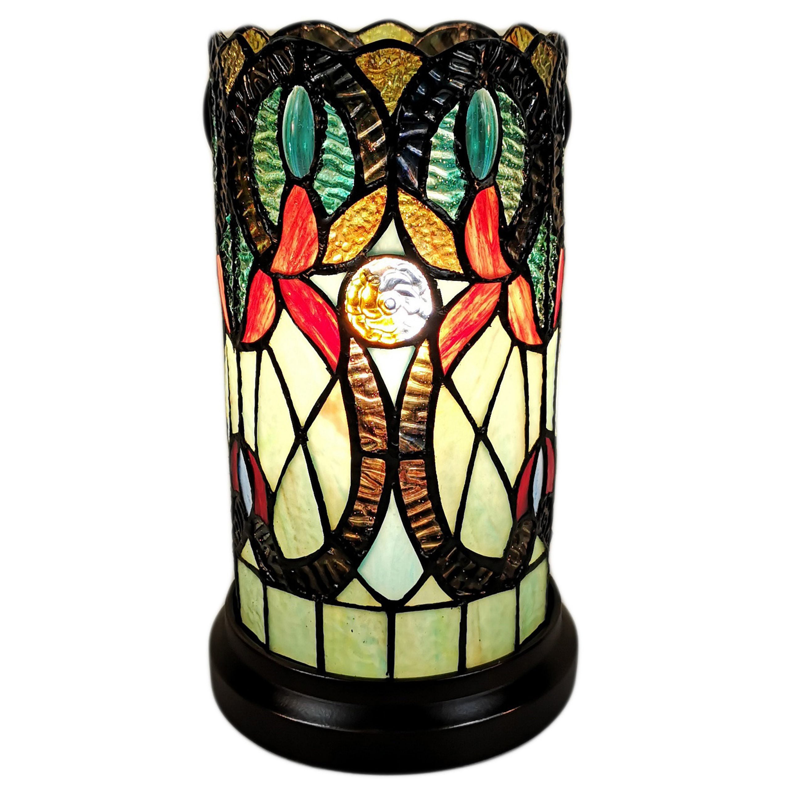 Tiffany Style Multicolor Stained Glass Accent Table Lamp
