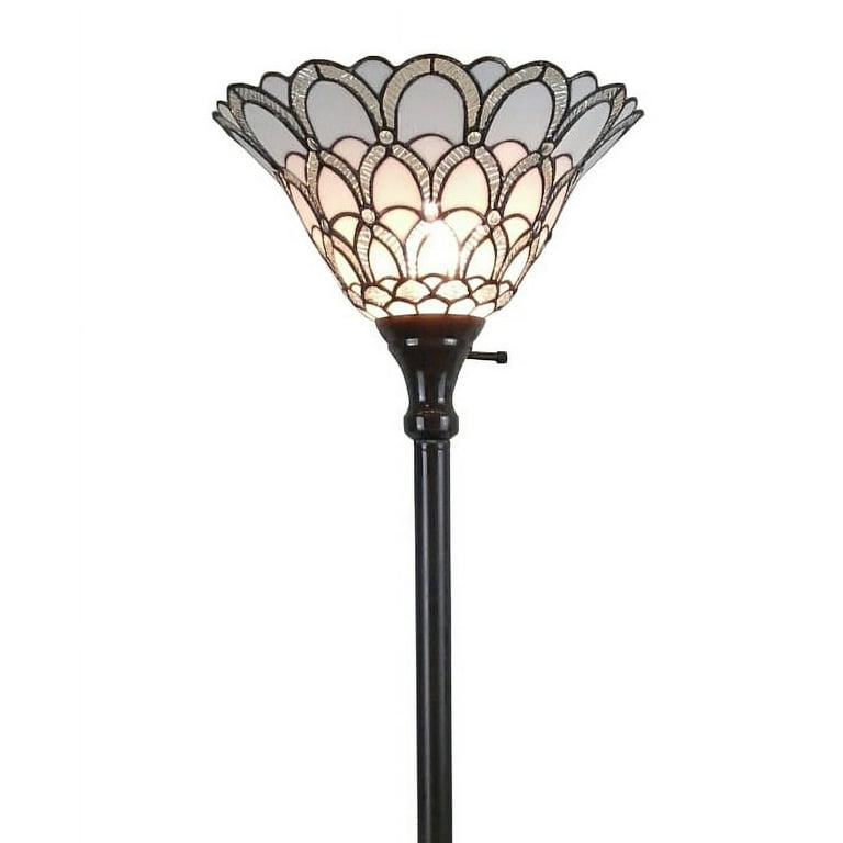 Tiffany Style Vintage Torchiere Floor Lamp 72 Tall