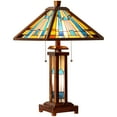 thumbnail image 1 of Tiffany Table Lamp 15X15X25 Inches Blue Wood Base Stained Glass Desk Lamp Decor for Living Room Bedroom Home Office, 1 of 7