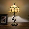 thumbnail image 1 of Tiffany Table Lamp Gold Stained Glass Crystal Beans LED Bulb Included for Living Room Bedroom Bedside 8"W*8"D*16"H, 1 of 5