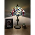 thumbnail image 1 of Tiffany Table Lamp Jade Green Stained Glass Dragonfly LED Bulb Included For Living Room Bedroom Bedside Office Hotel 12"W*19"H, 1 of 5