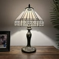thumbnail image 1 of Tiffany Table Lamp White Hexagon Stained Glass LED Bulb Included or Living Room Bedroom Bedside 19"H*12"W, 1 of 6
