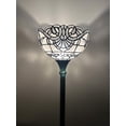 thumbnail image 1 of Tiffany Torch Floor Lamp White Baroque Style Lavender LED Bulb Included for Living Room Dining Room Bedroom Office Hotel 12"W*12"D*66"H, 1 of 4