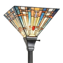 Tiffany Torchiere Floor Lamp,Stained Glass Lamp Shade
