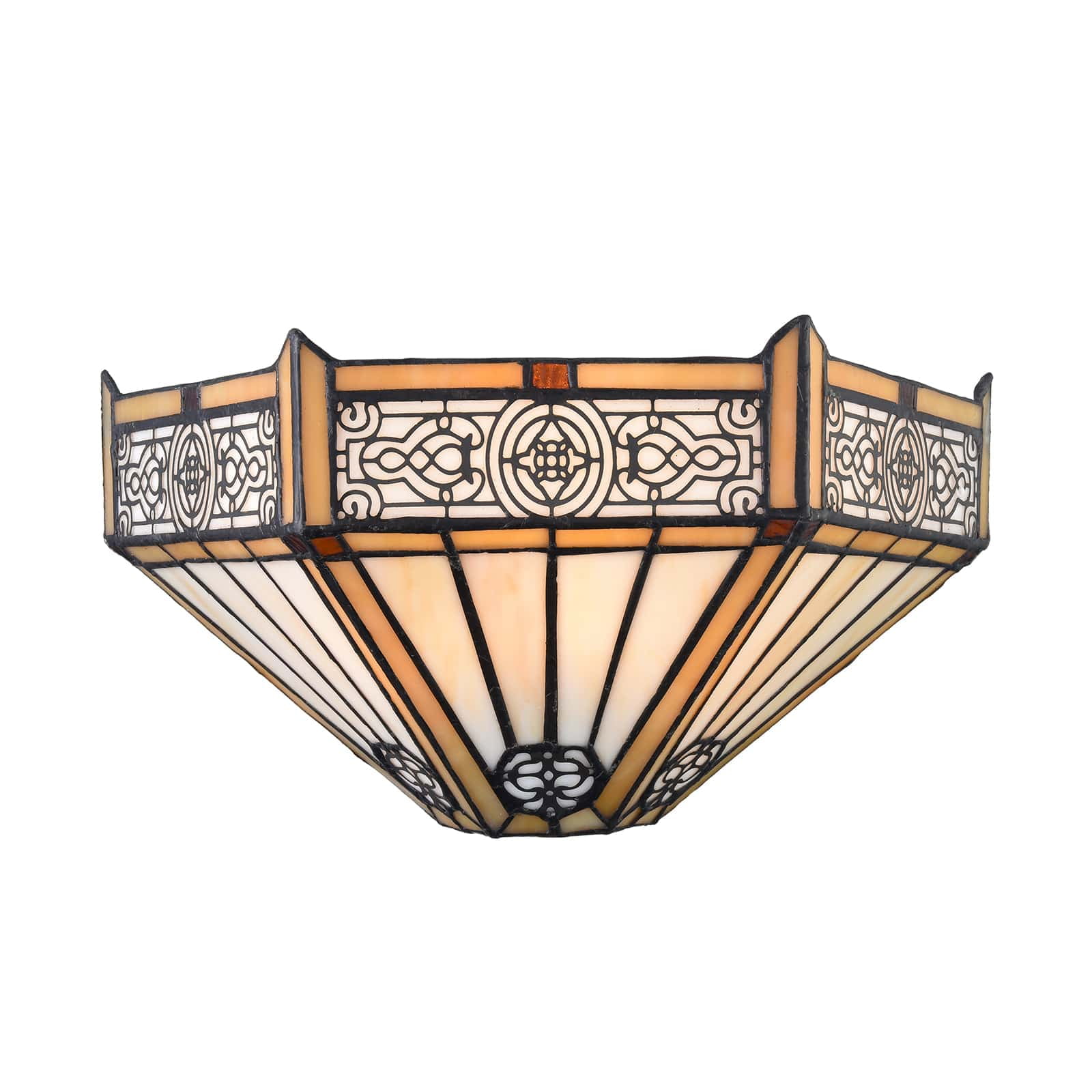 Tiffany Polished Black Stained Glass Wall Sconce