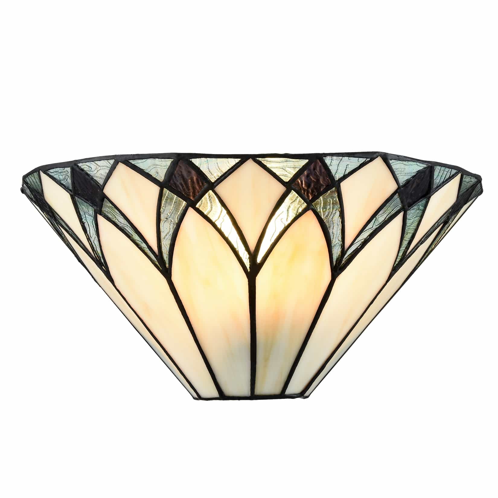 Tiffany Style Black and Multicolor Stained Glass Wall Sconce
