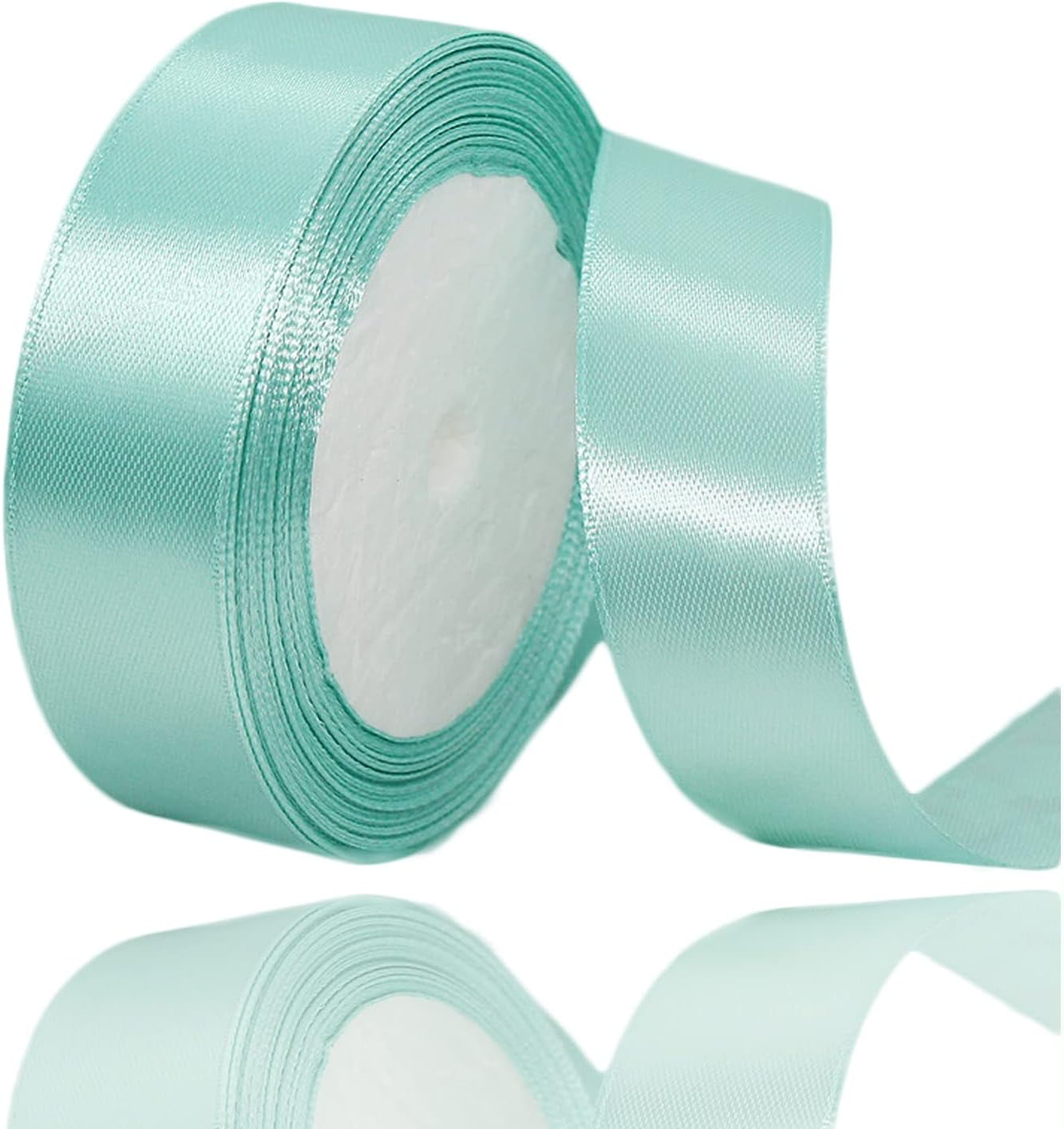 Tiffany blue colour Ribbon 2cm * 22.8m,Gift Wrap Ribbons, Single Face Polyester Silk Fabric Hair String Ribbon for Craft, Gift Wrapping and Valentines Decoration, Flower Bouquets